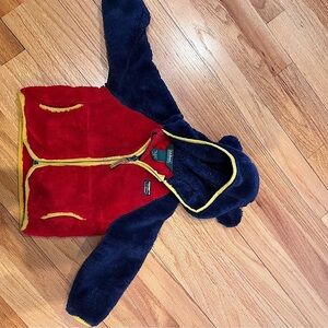 L.L.Bean Red and Blue Fleece Jacket 6-12 months